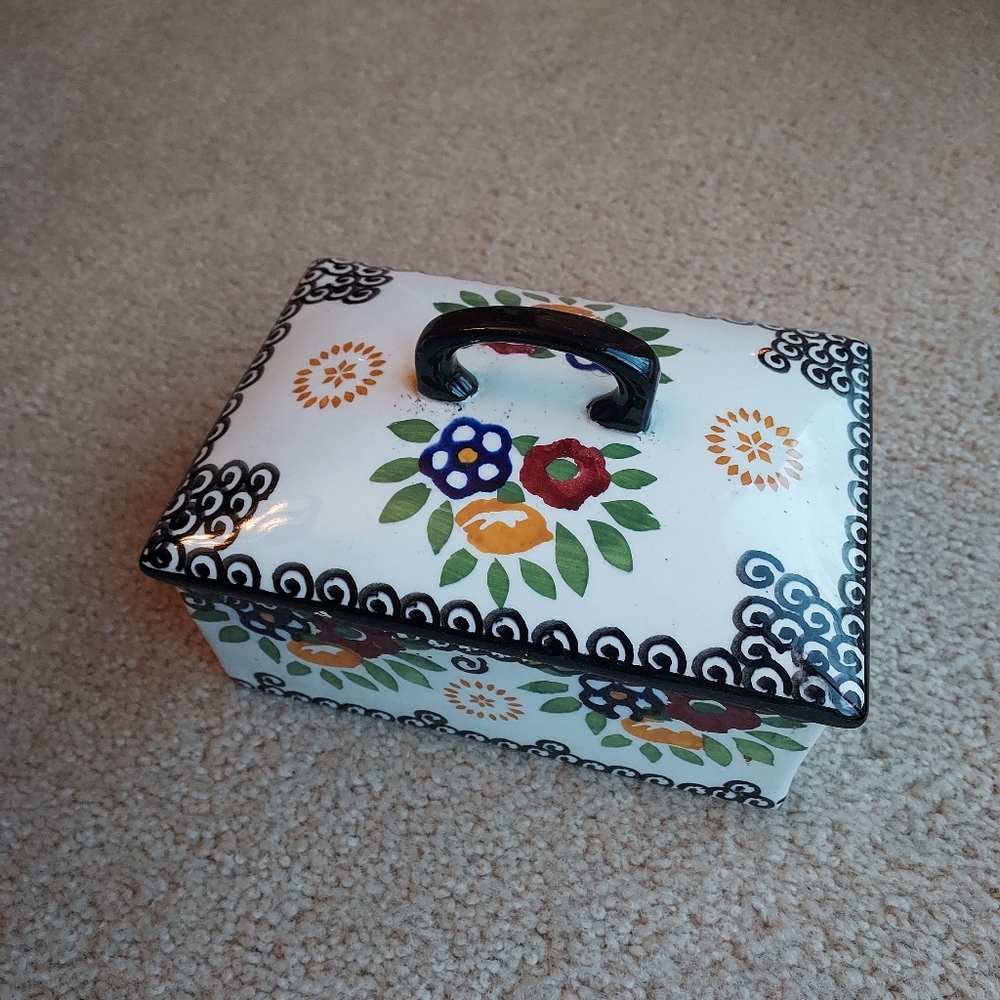 SMF Schramberg Germany Pottery, trinket box with lid